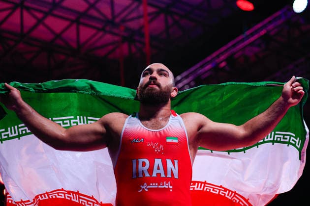 Senior Wrestling Asian Championships 125kg FS Amir Hossein Abbas Zare IRI Copyright: xKostadinxAndonovx xUnitedxWorldxWrestlingx Kostadin Andonov United World Wrestling