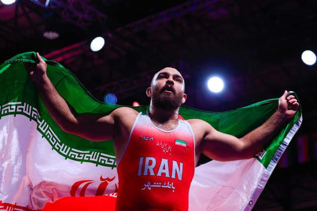 Senior Wrestling Asian Championships 125kg FS Amir Hossein Abbas Zare IRI Copyright: xKostadinxAndonovx xUnitedxWorldxWrestlingx Kostadin Andonov United World Wrestling
