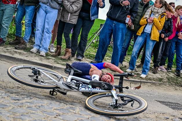 New Zealander Laurence Pithie of Red Bull-BORA-hansgrohe pictured during the men s Paris-Roubaix cycling race, Sunday 12 April 2026, around Roubaix, France. The 123rd edition of Paris-Roubaix cycling races will take on Sunday, with the women riding 143,1 km the men riding 258,3 km on Sunday. DIRKxWAEM  x170562681x
