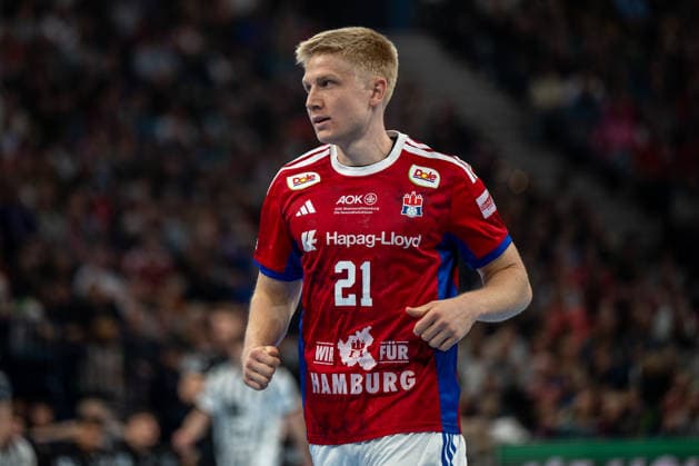 12 04 2026, xdobgx, Handball Daikin HBL, Handball Sport Verein Hamburg THW Kiel v l Frederik Bo Andersen Handball Sport Verein Hamburg, 21 Portrait, Portraet, single image