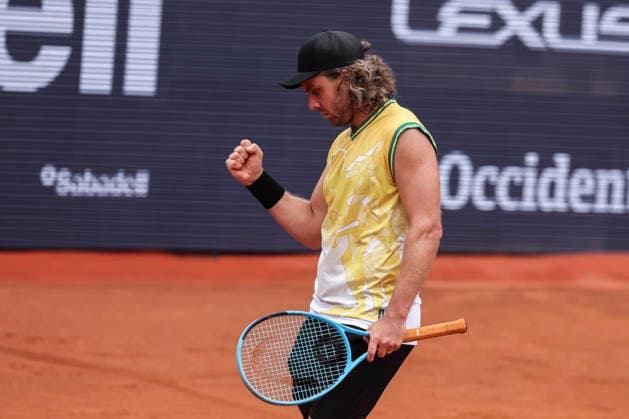 April 12, 2026, Barcelona, Barcelona, Spain: Marco Trungellitt of Argentina in action agaisnt Pedro Martinez of Spain in Qualifying match during the second day of the Barcelona Open Banc Sabadell 2026 at Real Club de Tenis Barcelona on April 12, 2026 in Barcelona, Spain. Barcelona Open Banc Sabadell - Conde Godo 2026 Day 2  - ZUMAa181 20260412_zaa_a181_304 Copyright: xJavierxBorregox