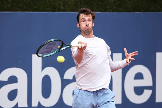 April 12, 2026, Barcelona, Barcelona, Spain: Quentin Halys of France in action agaisnt Hamad Medjedovic of Serbia in Qualifying match during the second day of the Barcelona Open Banc Sabadell 2026 at Real Club de Tenis Barcelona on April 12, 2026 in Barcelona, Spain. Barcelona Spain - ZUMAa181 20260412_zaa_a181_352 Copyright: xJavierxBorregox