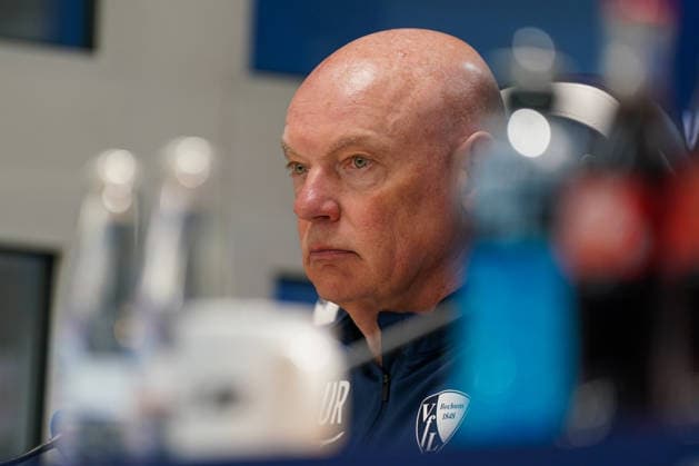 Germany Soccer 2 Bundesliga 2025 2026, Matchday 29 VfL Bochum vs Eintracht Braunschweig Vonovia Ruhrstadion Uwe Rösler Uwe Roesler Uwe Rosler Coach, VfL Bochum Press conference, Media Copyright: xJOERANxSTEINSIEKx