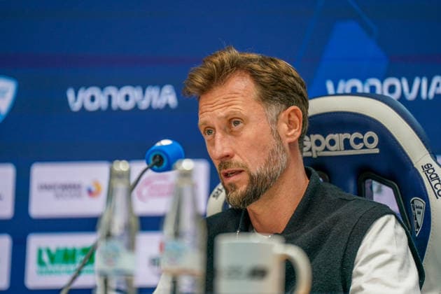 Germany Soccer 2 Bundesliga 2025 2026, Matchday 29 VfL Bochum vs Eintracht Braunschweig Vonovia Ruhrstadion Lars Kornetka Coach, Eintracht Braunschweig Press conference, Media Copyright: xJOERANxSTEINSIEKx