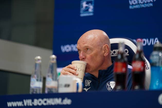 Germany Soccer 2 Bundesliga 2025 2026, Matchday 29 VfL Bochum vs Eintracht Braunschweig Vonovia Ruhrstadion Uwe Rösler Uwe Roesler Uwe Rosler Coach, VfL Bochum Press conference, Media Copyright: xJOERANxSTEINSIEKx