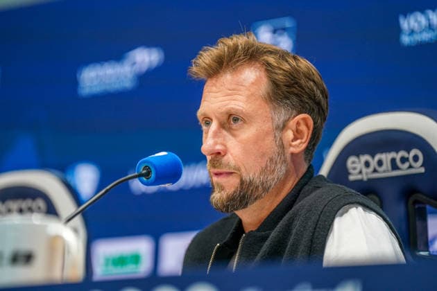 Germany Soccer 2 Bundesliga 2025 2026, Matchday 29 VfL Bochum vs Eintracht Braunschweig Vonovia Ruhrstadion Lars Kornetka Coach, Eintracht Braunschweig Press conference, Media Copyright: xJOERANxSTEINSIEKx
