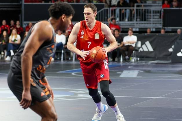Johannes Voigtmann 7 FC Bayern Muenchen Basketball in action, FC Bayern Muenchen Basketball vs Niners Chemnitz, easyCredit BBL, Basketball, Bundesliga, Men, Main Round, April 12, 2026 Muenchen Bayern Germany Copyright: xkolbert-press MartinxAgüerax