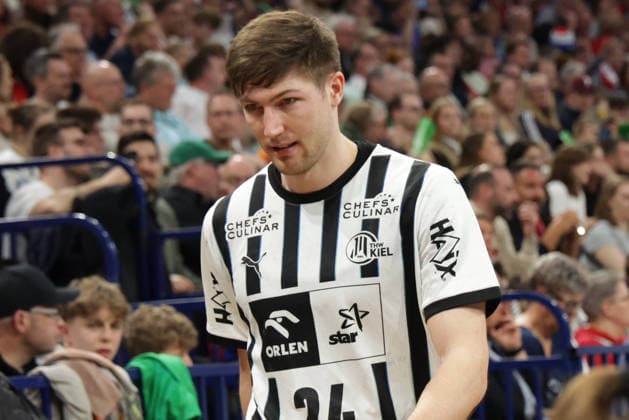2026 04 12 xfsx Daikin HBL Handballl 1 Bundesliga Hamburger Sportverein Handball THW Kiel v l Lukas Zerbe THW Kiel ,24 has received a red card and has to leave the pitch Copyright: HMBxMedia FernandoxSoares