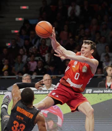 Bayerns 0 Nenat DIMITRIJEVIC Basketball Bayern Chemnitz Bundesliga, FC Bayern Basketball Niners Chemnitz, 29 Matchday, Season 2025 2026, 12 4 2026, in Munich, B M W P A R K, Germany Source Copyright Credit Oryk HAIST xBASKETBALL-BAYERN-CHEMNITZx