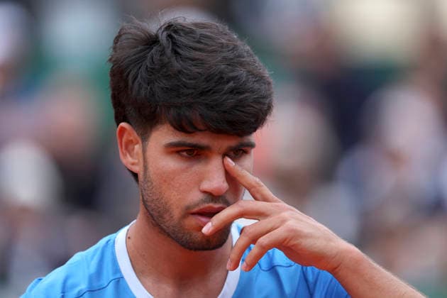 Rolex Monte-Carlo Masters - Day Eight Carlos Alcaraz of Spain looks dejected during his Final match against Jannik Sinner of Italy on day Eight of the Rolex Monte-Carlo Masters at Monte-Carlo Country Club on April 12, 2026 in Monte-Carlo, Monaco. Monaco Monte-Carlo Country Club Monte_Carlo Monaco Copyright: xAllstarxPicturexLibraryxLtdx