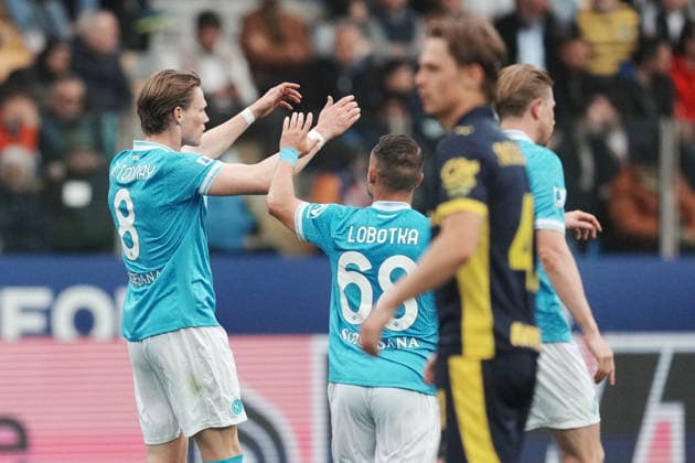 PARMA, ITALY, APRIL 12: Scott Mctominay of SSC Napoli celebrates during the Serie A match between Parma Calcio and SSC Napoli in Parma, Italy. Copyright: xFOTOAGENZIAx