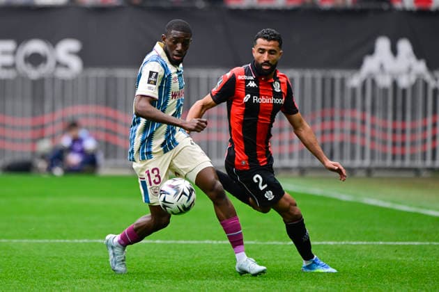 FOOTBALL : OGC Nice VS Le Havre AC - Ligue 1 McDonald s - 12 04 2026 FodÃ DoucourÃ (HAC) Ali Abdi (OGC Nice) - Ligue 1 McDonald™s match between OGC Nice and Le Havre Athletic Club on April 12, 2026 at the Allianz Riviera Stadium in Nice. NiceFrance  Copyright: xWilliamxCannarellax