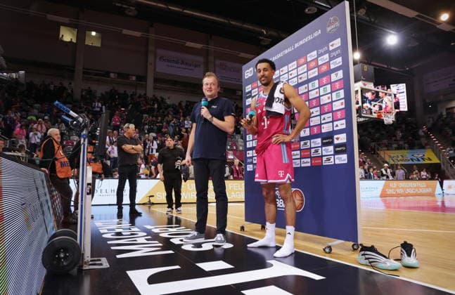 On DYN TV Interview Joel Aminu Telekom Baskets Bonn vs Basketball Löwen Loewen Braunschweig 29 Speiltag Saison 2025 26