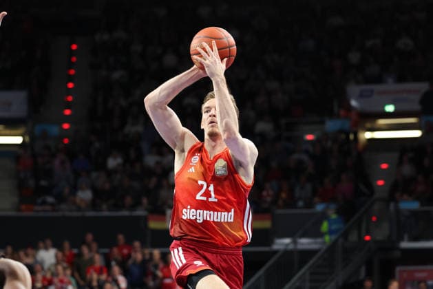 Justuz Hollatz FC Bayern Basketball, 21 , GER, FC Bayern Basketball vs Niners Chemnitz, Basketball, easycredit Basketball Bundesliga, 29 Matchday, Season 2025 2026, 12 04 2026, GER, FC Bayern Basketball vs Niners Chemnitz, Basketball, easycredit Basketball Bundesliga, 29 Matchday, Season 2025 2026, 12 04 2026 Munich Copyright: xEibner-Pressefoto JennixMaulx EP_JML