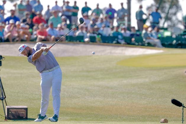 Golf - Masters Tournament round 4 Jon Rahm of Spain tees the third hole during the final round of the 2026 Masters Tournament at the Augusta National Golf Club in Augusta, Georgia, USA, 12 April 2026. AUGUSTA GEORGIA United States  Copyright: xERIKxS.xLESSERx