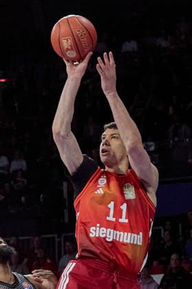 German Basketball Bundesliga BBL , FC Bayern Munich Basketball vs NINERS Chemnitz, Munich FC Bayern Basketball, NINERS Chemnitz, 2026 04 12 in Munich SAP Garden LUCIC Vladimir FC Bayern Munich Basketball Small Forward SF Nr11 FCBB11 sportworld Munich SAP Garden Bayern Germany