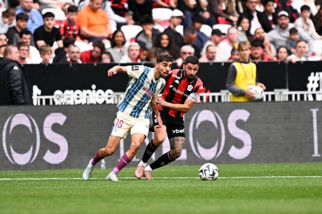 OGC Nice v Le Havre Athletic Club - Ligue 1 McDonald s 2025 2026 18 Yanis ZOUAOUI (hac) - 08 Morgan SANSON (ogcn) during the Ligue 1 McDonald s match between Nice and Le Havre at Allianz Riviera on April 12, 2026 in Nice, France. Nice France  Copyright: xFEPx 776348349