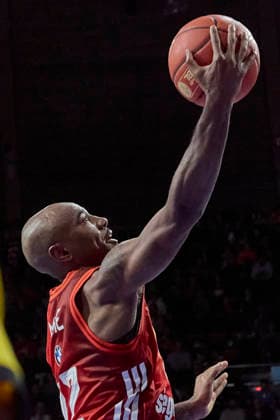 German Basketball Bundesliga BBL , FC Bayern Munich Basketball vs NINERS Chemnitz, Munich FC Bayern Basketball, NINERS Chemnitz, 2026 04 12 in Munich SAP Garden MIKE Isiaha FC Bayern Munich Basketball Power Forward PF Nr22 FCBB22 sportworld Munich SAP Garden Bayern Germany