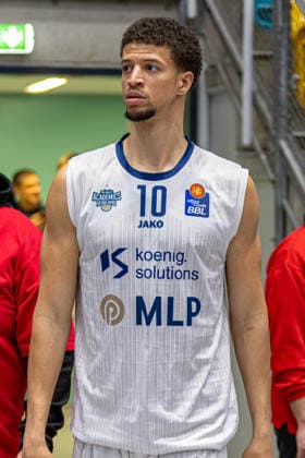 Basketball Bundesliga BBL, Frankfurt Skyliners vs. MLP Academics Heidelberg, Süwag Energie Arena Frankfurt am Main; 12.04.2026 Basketball Bundesliga BBL, Frankfurt am Main, Germany - 12.04.2026: Samuell Williamson (MLP Academics Heidelberg, 10) nach dem Spiel, Porträt, Basketball Bundesliga BBL, Spiel der Frankfurt Skyliners vs. MLP Academics Heidelberg, Süwag Energie Arena Frankfurt am Main Copyright: xBEAUTIFULxSPORTS Freudensteinx