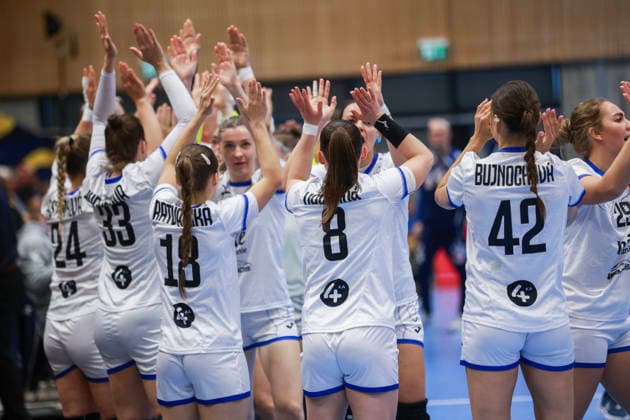 Handball, EHF EURO Cup Norway Slovakia Kristiansand 20260412 Slovakia s players before the start of the handball match in the EHF Euro Cup for women between Norway and Slovakia at Aquarama in Kristiansand The photo was taken on behalf of the Norwegian Handball Association Photo Trond R Teigen NTB Kristiansand Norway EDITORIAL USE ONLY RESTRICTED USE FOR BETTING COMPANIES  Copyright: xTrondxR.xTeigenx xNTBx