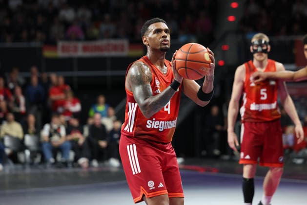 Xavier Rathan Mayes FC Bayern Basketball, 04 , GER, FC Bayern Basketball vs Niners Chemnitz, Basketball, easycredit Basketball Bundesliga, 29 Matchday, Season 2025 2026, 12 04 2026, GER, FC Bayern Basketball vs Niners Chemnitz, Basketball, easycredit Basketball Bundesliga, 29 Matchday, Season 2025 2026, 12 04 2026 Muenchen Copyright: xEibner-Pressefoto JennixMaulx EP_JML
