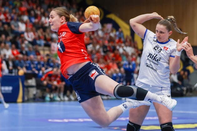 Handball, EHF EURO Cup Norway Slovakia Kristiansand 20260412 Norway s Vilde Mortensen Ingstad during the handball match in the EHF Euro Cup for women between Norway and Slovakia at Aquarama in Kristiansand The photo was taken on behalf of the Norwegian Handball Association Photo Trond R Teigen NTB Kristiansand Norway EDITORIAL USE ONLY RESTRICTED USE FOR BETTING COMPANIES  Copyright: xTrondxR.xTeigenx xNTBx