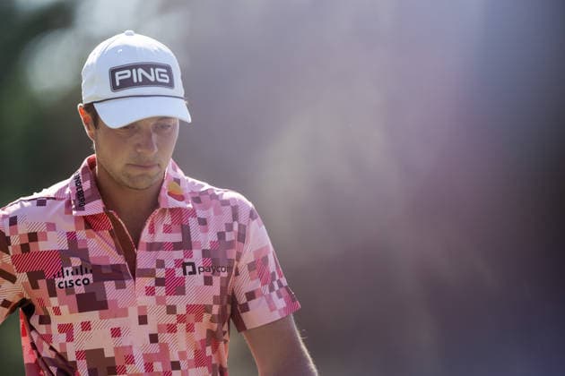 260412 Viktor Hovland of Norway looks dejected during the final round of the 2026 Masters Golf Tournament on April 12, 2026 in Augusta Photo Petter Arvidson BILDBYRAN kod PA PA1196 golf masters bbeng the masters augusta norge norway depp  Copyright: PETTERxARVIDSON BB260412PA013