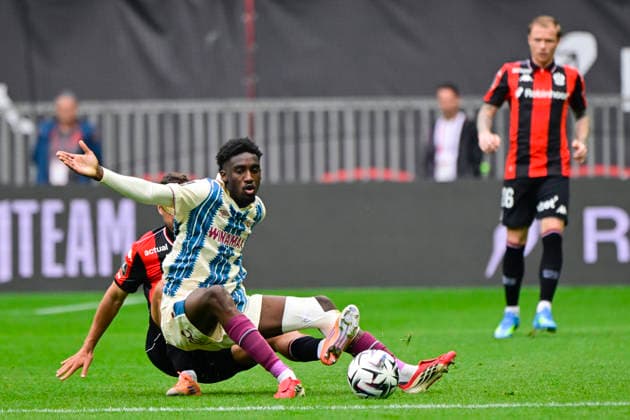 FOOTBALL : OGC Nice VS Le Havre AC - Ligue 1 McDonald s - 12 04 2026 Simon Ebonog (HAC) - Ligue 1 McDonald™s match between OGC Nice and Le Havre Athletic Club on April 12, 2026 at the Allianz Riviera Stadium in Nice. NiceFrance  Copyright: xWilliamxCannarellax