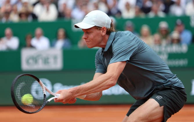 Rolex Monte-Carlo Masters - Day Eight Jannik Sinner of Italy plays a backhand during his Final match against Carlos Alcaraz of Spain on day Eight of the Rolex Monte-Carlo Masters at Monte-Carlo Country Club on April 12, 2026 in Monte-Carlo, Monaco. Monaco Monte-Carlo Country Club Monte_Carlo Monaco Copyright: xAllstarxPicturexLibraryxLtdx