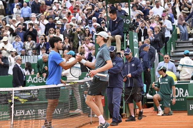 Tennis - Monte Carlo Rolex Masters 2026 - ATP, Tennis Herren - 12 04 2026 - Tennis - Monte Carlo Rolex Masters 2026 - ATP - 12 04 2026 - Finale SInner Alcaraz Victoire du Suisse - Melanie de Massy - Charlene de Monaco - Prince ALbert der Monaco Monaco  Copyright: xChryslenexCaillaud Psnewzx