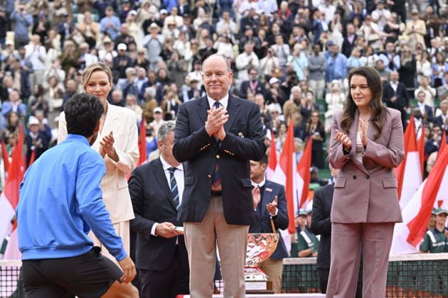 Tennis - Monte Carlo Rolex Masters 2026 - ATP, Tennis Herren - 12 04 2026 - Tennis - Monte Carlo Rolex Masters 2026 - ATP - 12 04 2026 - Finale SInner Alcaraz Victoire du Suisse - Melanie de Massy - Charlene de Monaco - Prince ALbert der Monaco Monaco  Copyright: xChryslenexCaillaud Psnewzx