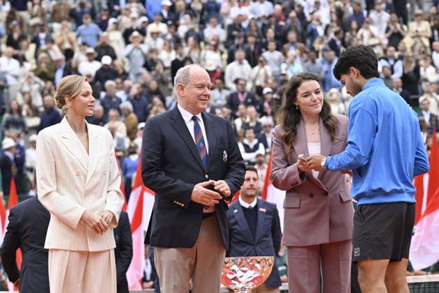 Tennis - Monte Carlo Rolex Masters 2026 - ATP, Tennis Herren - 12 04 2026 - Tennis - Monte Carlo Rolex Masters 2026 - ATP - 12 04 2026 - Finale SInner Alcaraz Victoire du Suisse - Melanie de Massy - Charlene de Monaco - Prince ALbert der Monaco Monaco  Copyright: xChryslenexCaillaud Psnewzx