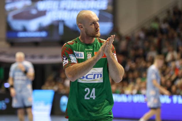 12 04 2026, xgox, Handball Daikin HBL SC Magdeburg HC Erlangen emspor, v l Christian O Sullivan Magdeburg, 24 Jubel, Torjubel, jubelt über das Tor, celebrate the goal, celebration Magdeburg