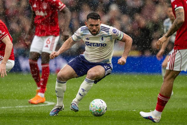 12th April 2026; The City Ground, Nottingham, England; Premier League Football, Nottingham Forest versus Aston Villa; John McGinn of Aston Villa on the ball GodfreyxPitt
