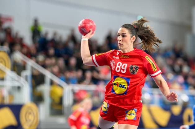 HANDBALL - EHF EURO Quali, AUT vs GRE LINZ,AUSTRIA,12.APR.26 - HANDBALL - EHF Women s European Championship, EM, Europameisterschaft qualification, OEHB international match, Länderspiel, Nationalmannschaft Austria vs Greece. Image shows Eleonora Stankovic (AUT).  GEPAxpictures xDanielaxMoser