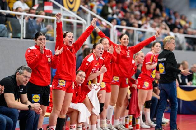 HANDBALL - EHF EURO Quali, AUT vs GRE LINZ,AUSTRIA,12.APR.26 - HANDBALL - EHF Women s European Championship, EM, Europameisterschaft qualification, OEHB international match, Länderspiel, Nationalmannschaft Austria vs Greece. Image shows the rejoicing of AUT.  GEPAxpictures xDanielaxMoser