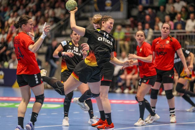 GER, Hamm, Germany vs Belgium, EHF EURO Qualifiers, Handball, EHF, Season 2025 2026, WESTPRESS arena, 6 Matchday in picture Marie Steffen Germany Handball Women 14 DFB DFL REGULATIONS PROHIBIT ANY USE OF PHOTOGRAPHS AS IMAGE SEQUENCES AND OR QUASI VIDEO, 12 04 2026 Copyright: HMBxMedia HendrikxHamelau