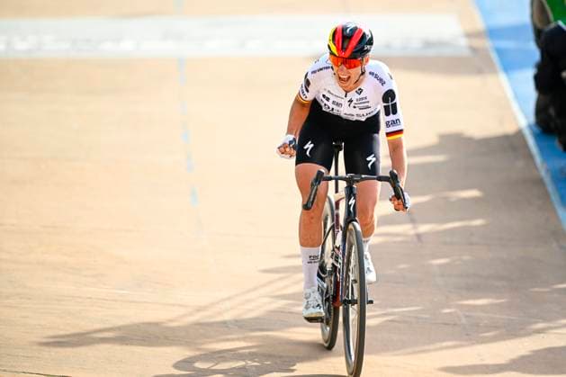 Paris - Roubaix Hauts-de-France Women 2026 Cycling Race ROUBAIX, FRANCE - APRIL 12 : Koch Franziska (GER) of FDJ United - SUEZ celebrating her victory during the 6th edition of Paris - Roubaix Hauts-de-France Women an UCI Women s World Tour 1.WWT one day cycling road race for Women Elite of 143 km with start in Denain and finish in Roubaix on April 12, 2026 in Roubaix, France, 12 04 2026 Roubaix France  Copyright: xTomasxSiskx