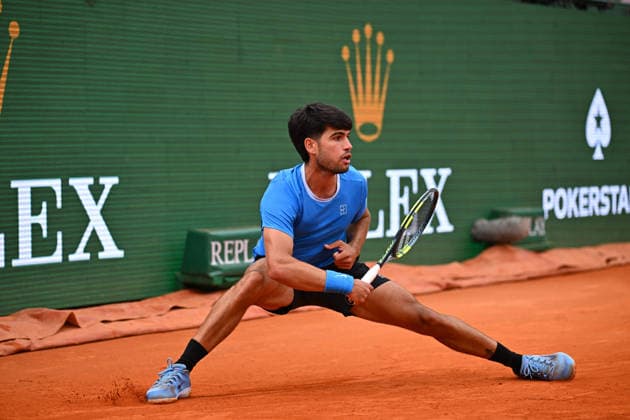 Carlos Alcaraz v Jannik Sinner At Rolex Monte-Carlo Masters 2026 Finale - Monaco Carlos Alcaraz (ESP) during the men’s final at the 2026 Rolex Monte-Carlo Masters in Monte-Carlo, MONACO, on April 12, 2026. Photo by Corinne Dubreuil ABACAPRESS.COM MONTE-CARLO Monaco  Copyright: xDubreuilxCorinne ABACAx