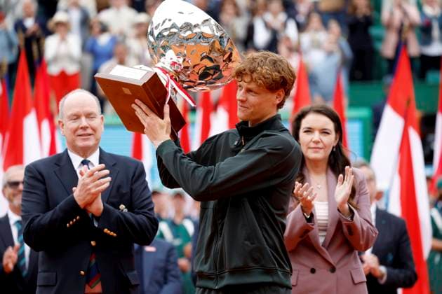 Rolex Monte-Carlo Masters PHOTOPQR NICE MATIN Dylan Meiffret ; Roquebrune Cap-Martin ; 12 04 2026 ; 119e edition du Rolex Monte-Carlo Masters de Tennis. Matchs du 8e jour. ICI : Finale du simple, Jannik Sinner remporte le trophe face a Carlos Alcaraz Roquebrune Cap-Martin France  Copyright: xPHOTOPQR NICExMATIN MAXPPPxDylanxMeiffretx 20260412NIM0862 20260412NIM0862