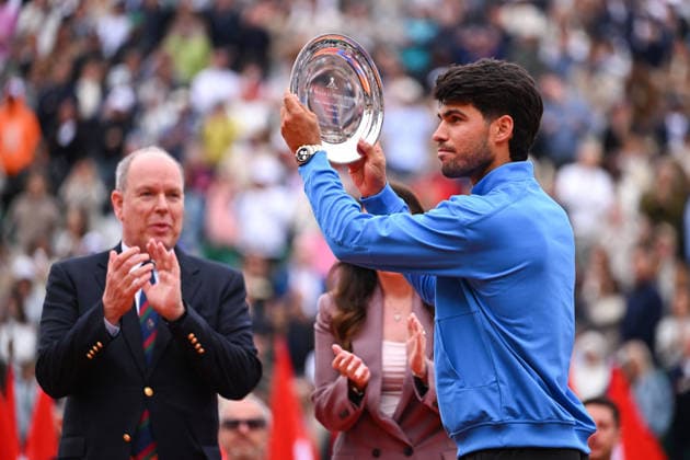Jannick Sinner Wins Rolex Monte-Carlo Masters 2026 Finale - Monaco Carlos Alcaraz (ESP) during the men’s final at the 2026 Rolex Monte-Carlo Masters in Monte-Carlo, Monaco, on April 12, 2026. Photo by Corinne Dubreuil ABACAPRESS.COM MONTE-CARLO Monaco  Copyright: xDubreuilxCorinne ABACAx