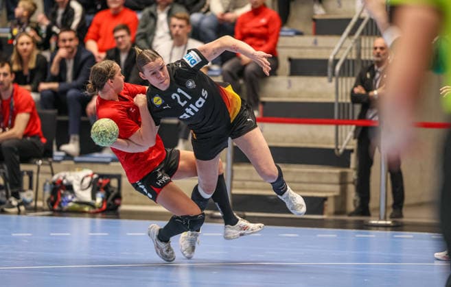 GER, Hamm, Germany vs Belgium, EHF EURO Qualifiers, Handball, EHF, Season 2025 2026, WESTPRESS arena, 6 Matchday in picture Lena Degenhardt Germany Handball Women 21 DFB DFL REGULATIONS PROHIBIT ANY USE OF PHOTOGRAPHS AS IMAGE SEQUENCES AND OR QUASI VIDEO, 12 04 2026 Copyright: HMBxMedia HendrikxHamelau