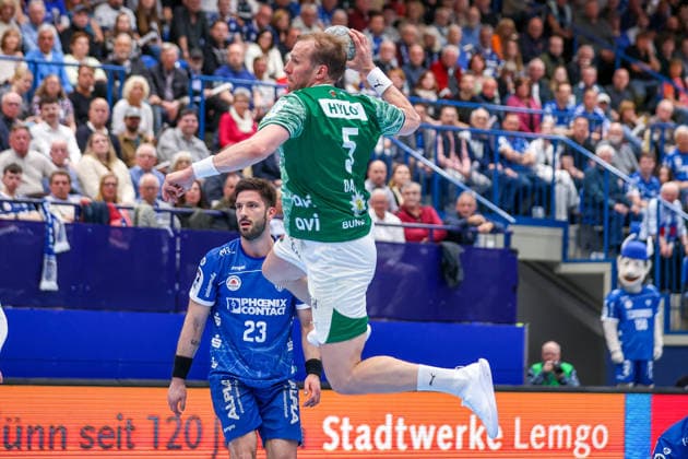 2026 04 12, xkwix, Handball, HBL, TBV Lemgo Lippe Füchse Berlin, PHOENIX CONTACT arena, 28 Spieltag, Saison 2025 2026 Max Darj Füchse Berlin 5 beim Wurf DFB regulations prohibit any use of photographs as image sequences and or quasi video Photo xKamilxWilkowskixPressefotoKochx Nordrhein Westfalen Germany
