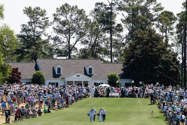 260412 Ludvig Aberg of Sweden and Brian Campbell of USA during the final round of the 2026 Masters Golf Tournament on April 12, 2026 in Augusta Photo Petter Arvidson BILDBYRAN kod PA PA1196 golf masters bbeng the masters augusta sweden sverige  Copyright: PETTERxARVIDSON BB260412PA072