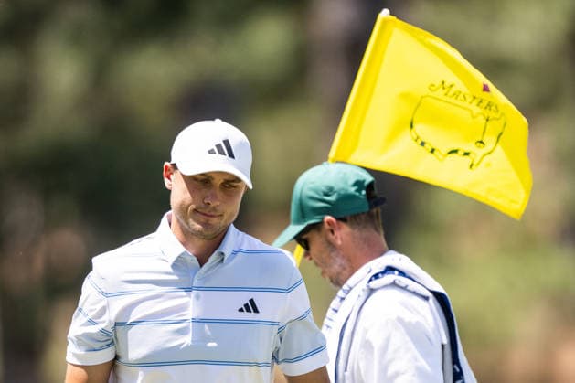 260412 Ludvig Aberg of Sweden looks dejected during the final round of the 2026 Masters Golf Tournament on April 12, 2026 in Augusta Photo Petter Arvidson BILDBYRAN kod PA PA1196 golf masters bbeng the masters augusta sweden sverige depp  Copyright: PETTERxARVIDSON BB260412PA076