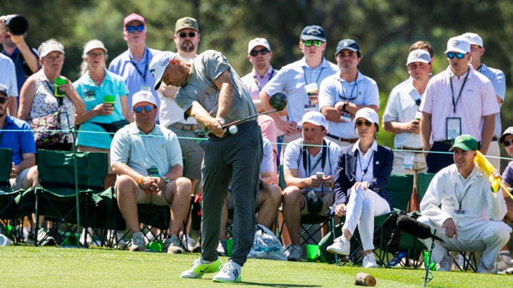 AUGUSTA 20260409 Ludvig Aberg waits for the 14th hole during the first day of competition of the US Masters at Augusta National Golf Club in the USA Photo Christer Höglund TT code 40750 AUGUSTA USA x40750x  Copyright: xChristerxHöglundx US MASTERS GOLF