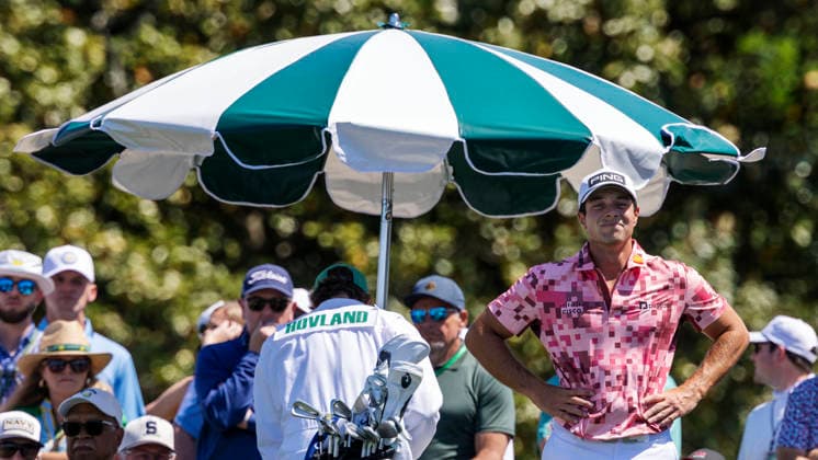 AUGUSTA 20260409 Ludvig Aberg waits for the 14th hole during the first day of competition of the US Masters at Augusta National Golf Club in the USA Photo Christer Höglund TT code 40750 AUGUSTA USA x40750x  Copyright: xChristerxHöglundx US MASTERS GOLF