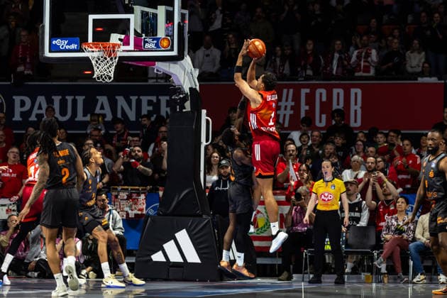 GER, easy Credit Basketball Bundesliga, FC Bayern München Basketball Niners Chemnitz 12 04 2026, BMW Park, Munich, GER, easy Credit Basketball Bundesliga, FC Bayern München Basketball Niners Chemnitz Oscar da Silva FC Bayern München Basketball 1 Photo Alexander Trienitz Munich BMW Park Bayern Germany