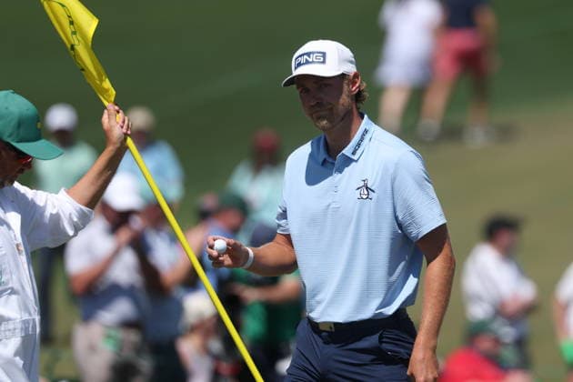 Golf - Masters Tournament round 4 Kristoffer Reitan of Norway reacts after putting on the second green in Round 4 of the 2026 Masters tournament in Augusta, Georgia, USA, 12 April 2026. AUGUSTA GEORGIA United States  Copyright: xCHRISxTORRESx