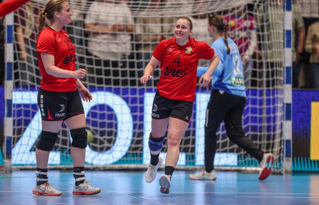 GER, Hamm, Germany vs Belgium, EHF EURO Qualifiers, Handball, EHF, Season 2025 2026, WESTPRESS arena, 6 Matchday in picture Fien Boons Belgium Handball Women 4 , last international match and goal, last match, emotions DFB DFL REGULATIONS PROHIBIT ANY USE OF PHOTOGRAPHS AS IMAGE SEQUENCES AND OR QUASI VIDEO, 12 04 2026 Copyright: HMBxMedia HendrikxHamelau